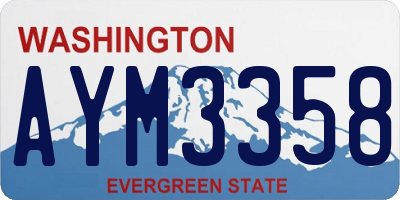 WA license plate AYM3358