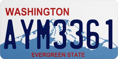 WA license plate AYM3361