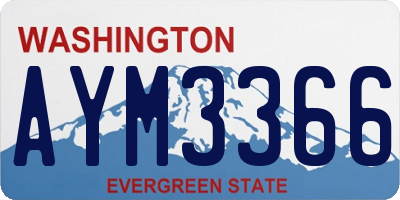 WA license plate AYM3366