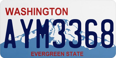 WA license plate AYM3368