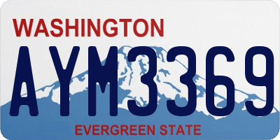WA license plate AYM3369