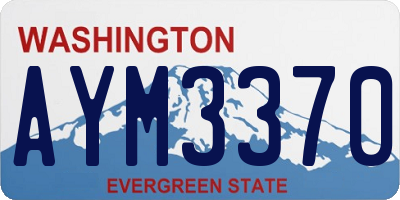 WA license plate AYM3370