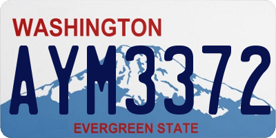 WA license plate AYM3372