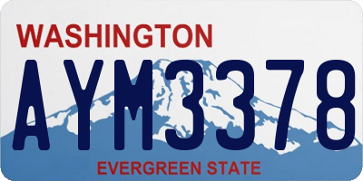 WA license plate AYM3378