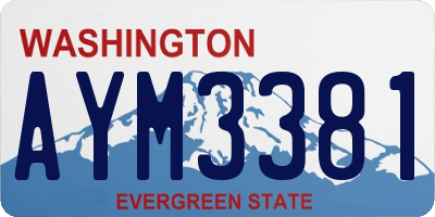 WA license plate AYM3381