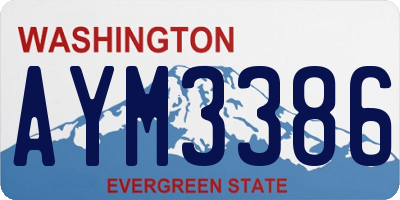 WA license plate AYM3386