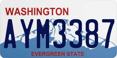 WA license plate AYM3387