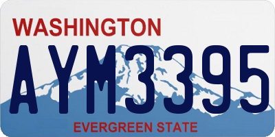 WA license plate AYM3395