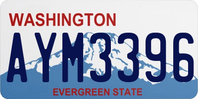 WA license plate AYM3396
