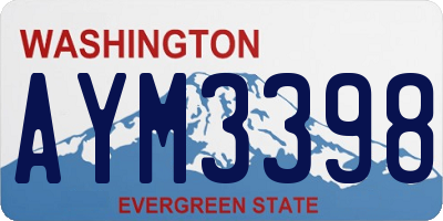 WA license plate AYM3398