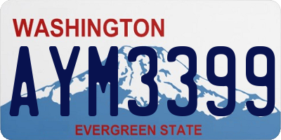 WA license plate AYM3399