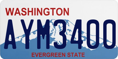 WA license plate AYM3400