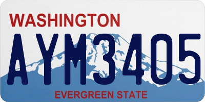 WA license plate AYM3405