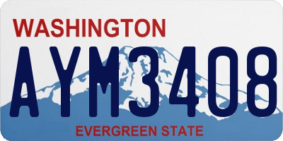 WA license plate AYM3408
