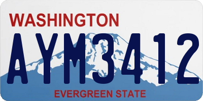 WA license plate AYM3412