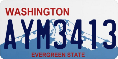 WA license plate AYM3413