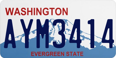WA license plate AYM3414