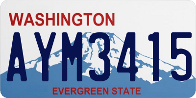 WA license plate AYM3415