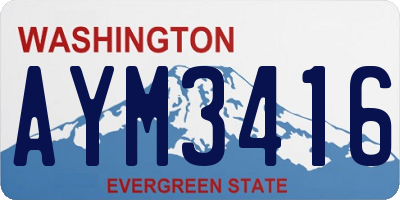 WA license plate AYM3416