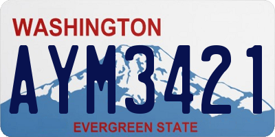 WA license plate AYM3421
