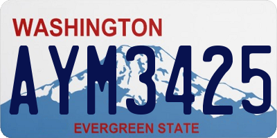 WA license plate AYM3425