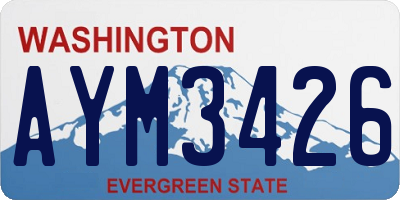 WA license plate AYM3426