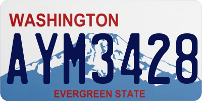 WA license plate AYM3428