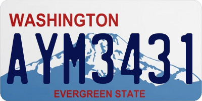 WA license plate AYM3431