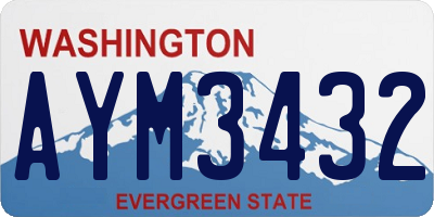 WA license plate AYM3432