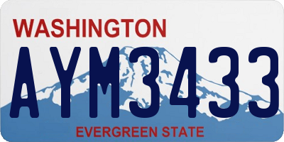 WA license plate AYM3433