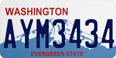 WA license plate AYM3434