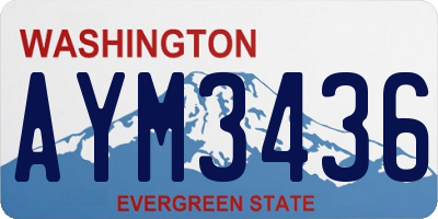 WA license plate AYM3436