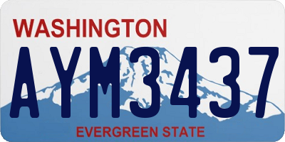 WA license plate AYM3437