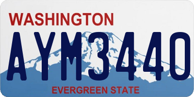 WA license plate AYM3440