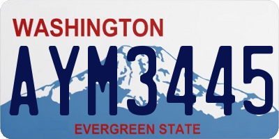 WA license plate AYM3445