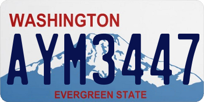 WA license plate AYM3447