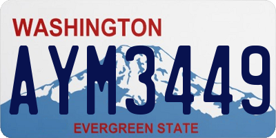 WA license plate AYM3449