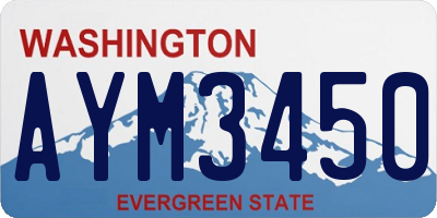 WA license plate AYM3450