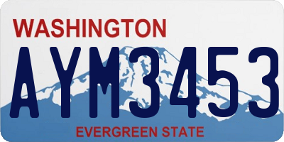 WA license plate AYM3453