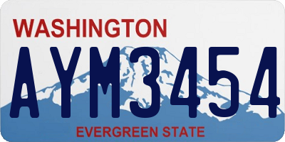 WA license plate AYM3454