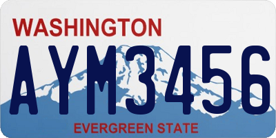 WA license plate AYM3456