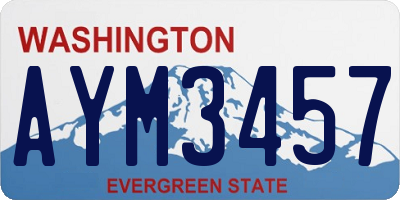 WA license plate AYM3457