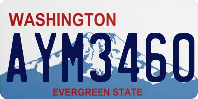 WA license plate AYM3460