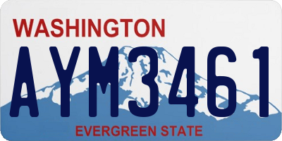 WA license plate AYM3461