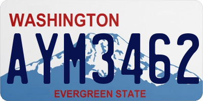 WA license plate AYM3462