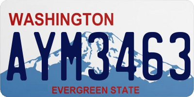 WA license plate AYM3463