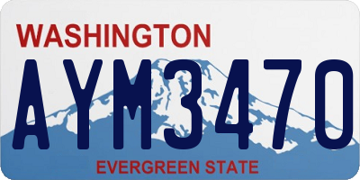 WA license plate AYM3470