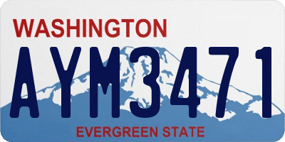 WA license plate AYM3471