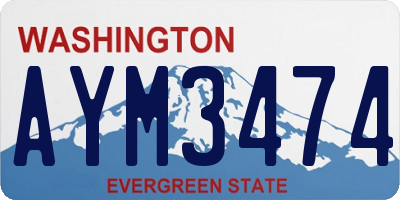 WA license plate AYM3474