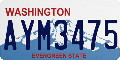 WA license plate AYM3475